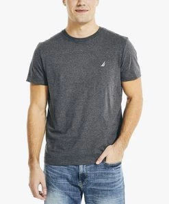 Nautica | Charcoal Heather Logo Crewneck Short-Sleeve Tee - Men